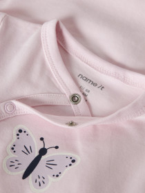 NAME IT Kortærmet Wrap Body Vubie Cradle Pink Butterfly